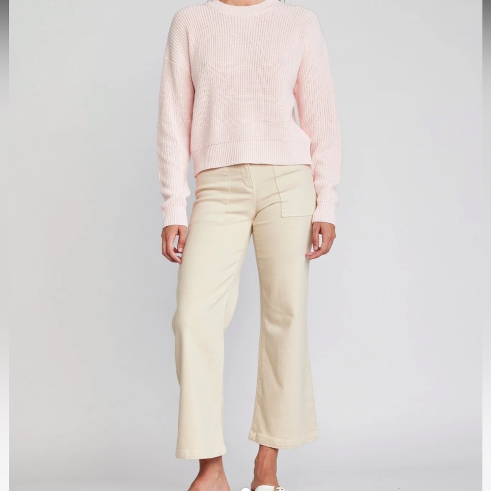 NWT Self Contrast Aria High Waist Pant in Oatmeal.  Size 27 - Picture 6 of 8